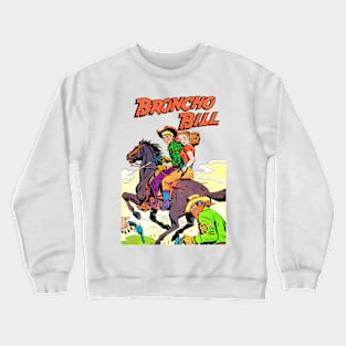 Western  Horse Cowboy Retro Broncho Bill Comic Crewneck Sweatshirt